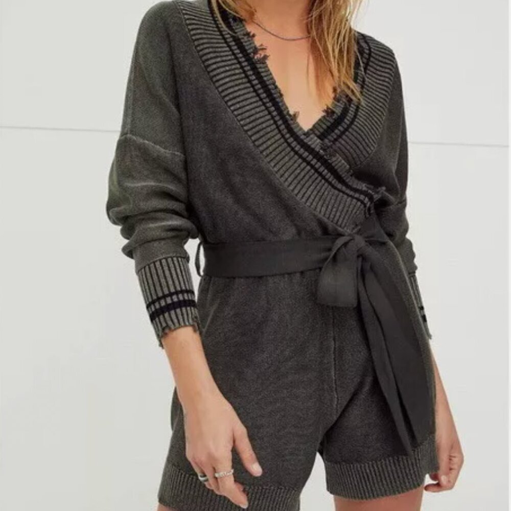Free People Cara Cozy Jumper Knit ROMPER Size M